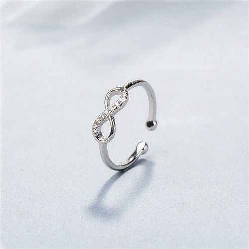 Infinity Adjustable Ring | White Gold Plated Minimalist Ring | Endless Summer Club