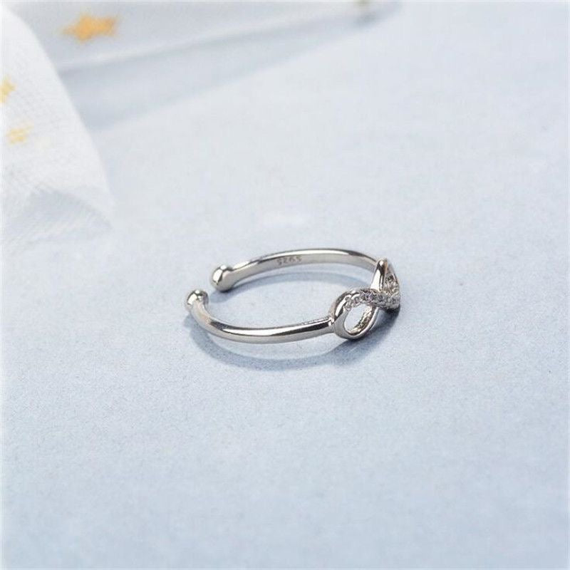 Infinity Adjustable Ring | White Gold Plated Minimalist Ring | Endless Summer Club