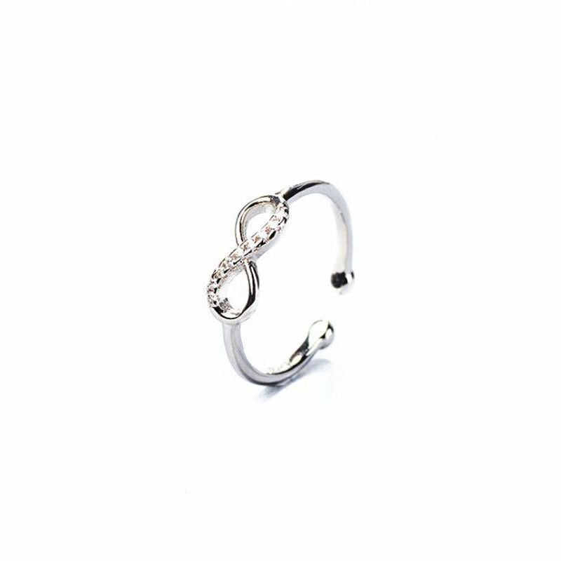 Infinity Adjustable Ring | White Gold Plated Minimalist Ring | Endless Summer Club